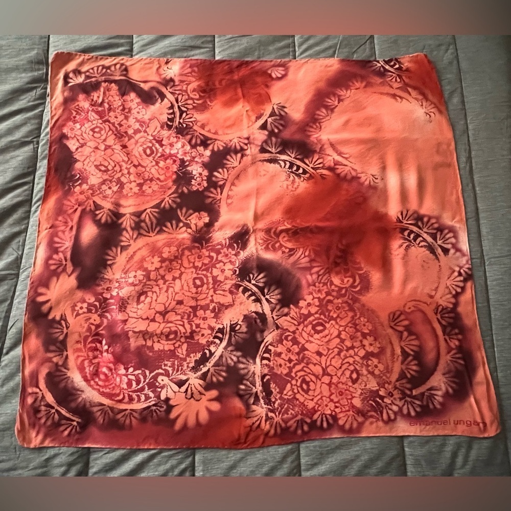 Vintage Bundle (2) Equestrian Themed Silk Scarf & Emanuel Ungaro Scarf - Picture 8 of 9